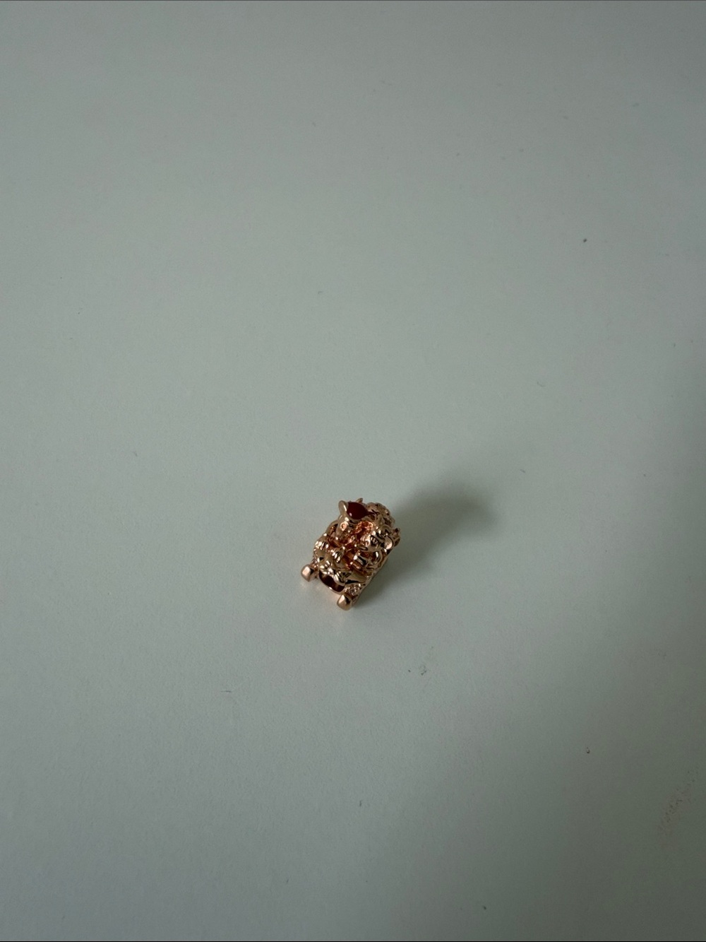 Pandora Gold-Tone Mickey and Minnie Mouse on sled Charm - Rose Gold Color